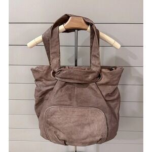 Kooba Leather Tote Bag Taupe Brown Slouchy Hobo Shoulder Bag with Dust‎ Bag